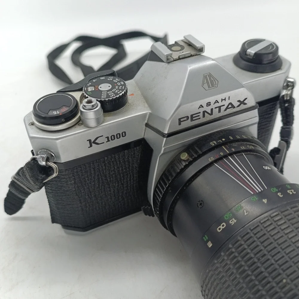 Asahi Pentax K1000 35mm SLR Camera Albinar 80-200mm Macro Zoom Lens Strap c4